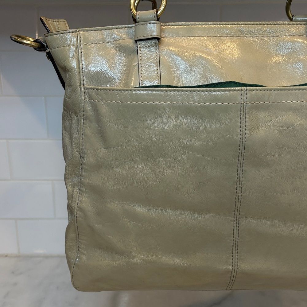 Coach Bag Purse Handbag Leather Chelsea Taupe Patent Convertible Tote Satchel - Picture 5 of 16